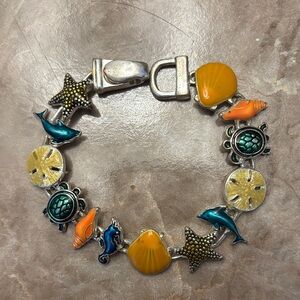 Colorful Sea Life Charm Bracelet